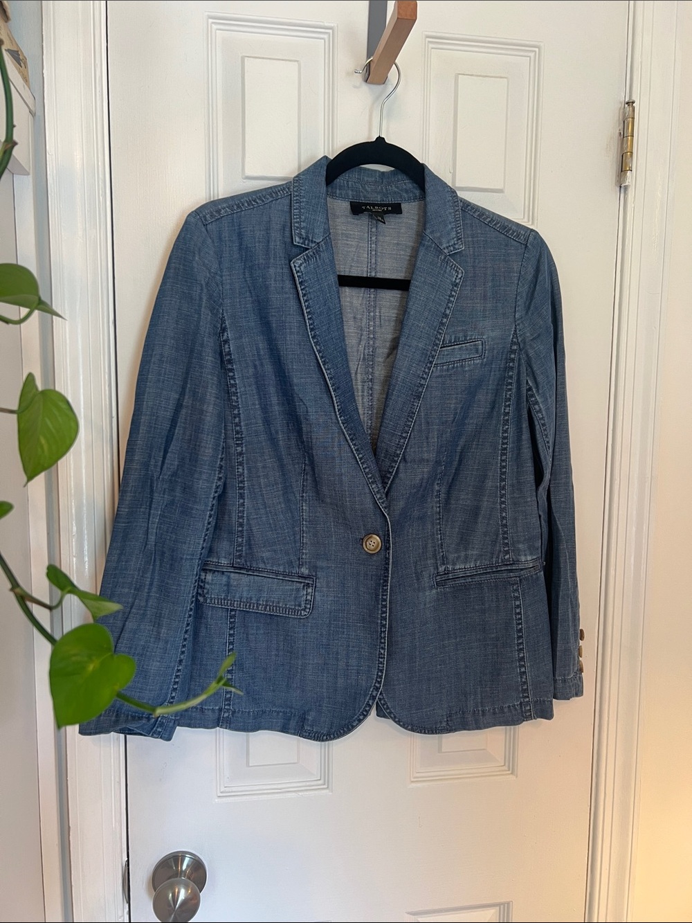 Talbots Light Blue Denim Blazer Jacket